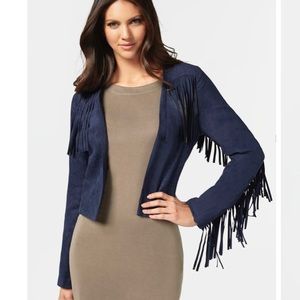 Faux Suede Fringe Jacket Justfab